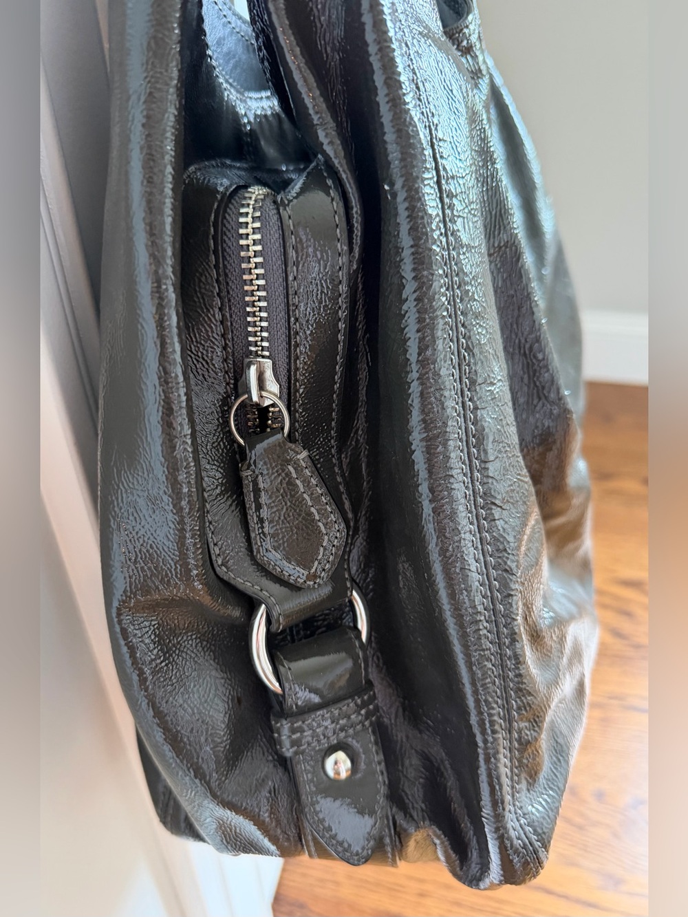 Coach Glossy Maggie Patent Leather Shoulder Hobo - Picture 3 of 11